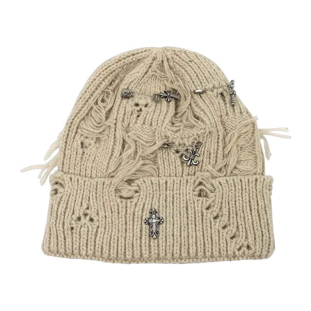 Chrome Hearts Beanie Logo Beige — Authentic at CLZTURE