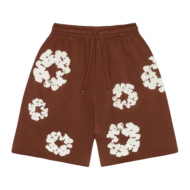 Denim Tears The Cotton Wreath Shorts Brown — Authentic Shorts at CLZTURE