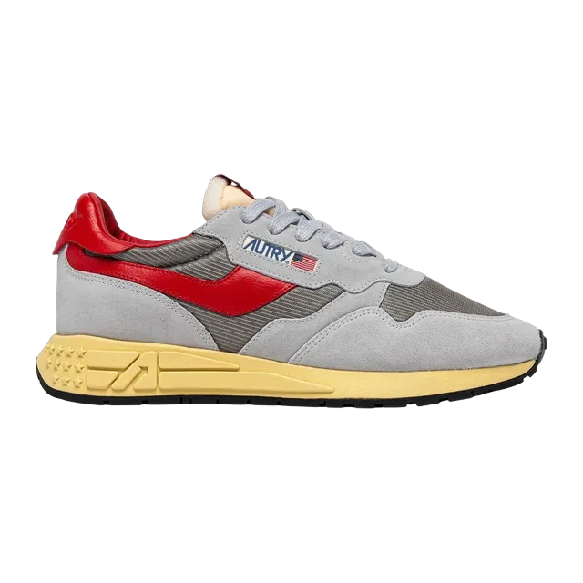 Autry Reelwind Low Grey Red — Authentic Shoes & Footwear at CLZTURE