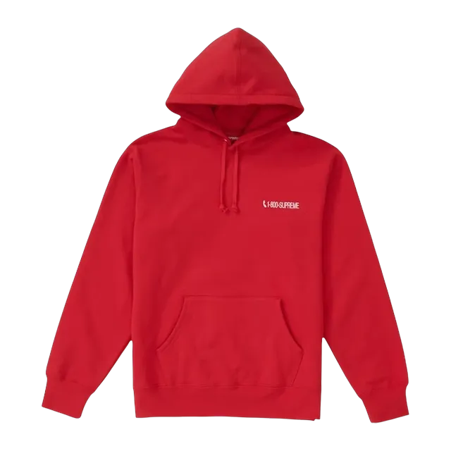 Supreme 1-800 Hooded Red — Authentic at CLZTURE
