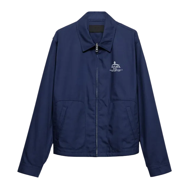 Prada Blouson Cotton Mélangé Blue — Authentic Jackets & Outerwear at CLZTURE