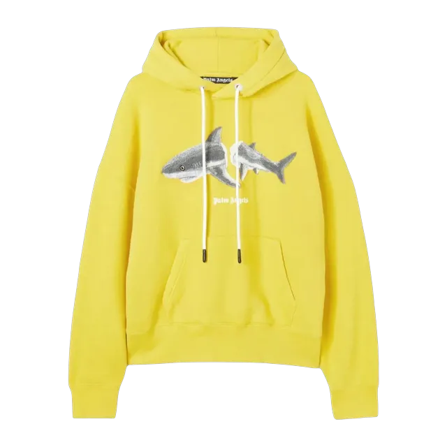 Palm Angels Shark Hoodie Yellow/Grey — Authentic Palm Angels in stock at CLZTURE
