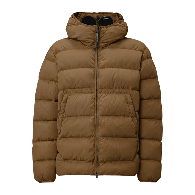 C.P. Company Chrome-R Goggle Down Jacket Brown — Authentic Jackets & Outerwear at CLZTURE