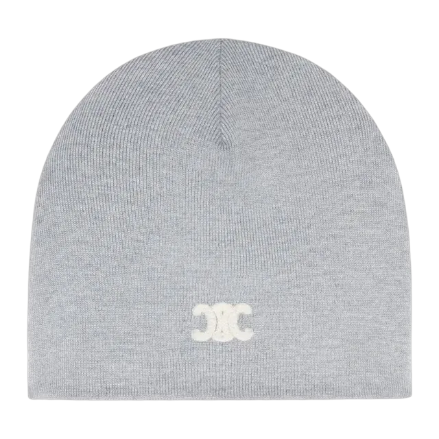 Céline Beanie Triomphe Laine Grey — Authentic Accessories at CLZTURE