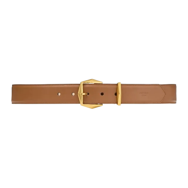 Jimmy Choo Diamond Buckle Belt Brown — Authentic Accessories at CLZTURE
