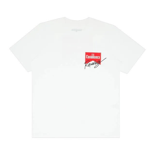 Casablanca Casa Racing Double Sided T-Shirt White — Authentic T-Shirts at CLZTURE