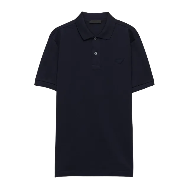 Prada Piqué Polo Shirt Blue — Authentic Prada in stock at CLZTURE