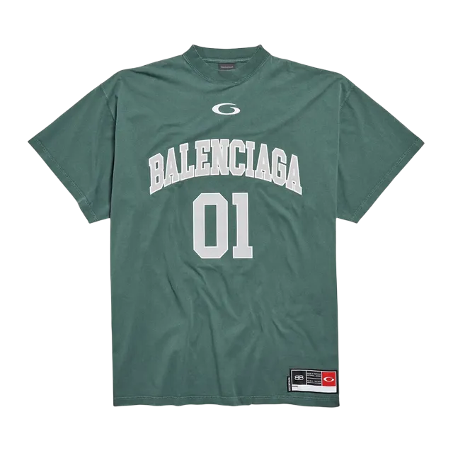 Balenciaga T-Shirt Basketball Green — Authentic T-Shirts at CLZTURE