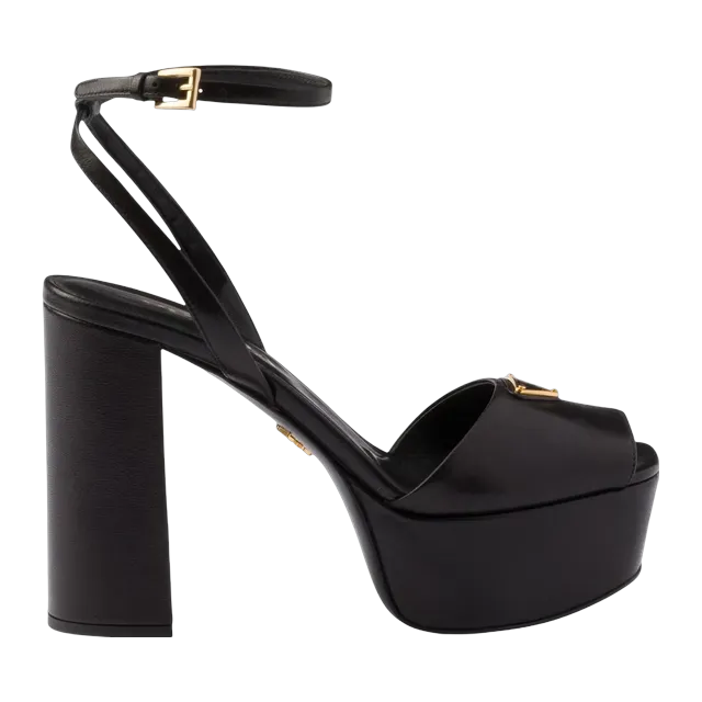 Prada Nappa Leather Platform Sandals Black — Authentic Shoes & Footwear at CLZTURE