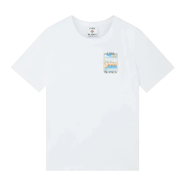 Casablanca Surreal Pool Printed T-Shirt White — Authentic Casablanca in stock at CLZTURE