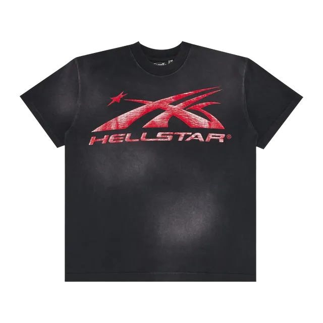 Hellstar Gel Sport Logo T-Shirt Black/Red — Authentic T-Shirts at CLZTURE