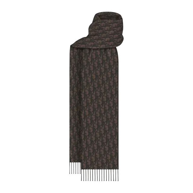 Dior Scarf Double Face Oblique Brown — Authentic Accessories at CLZTURE