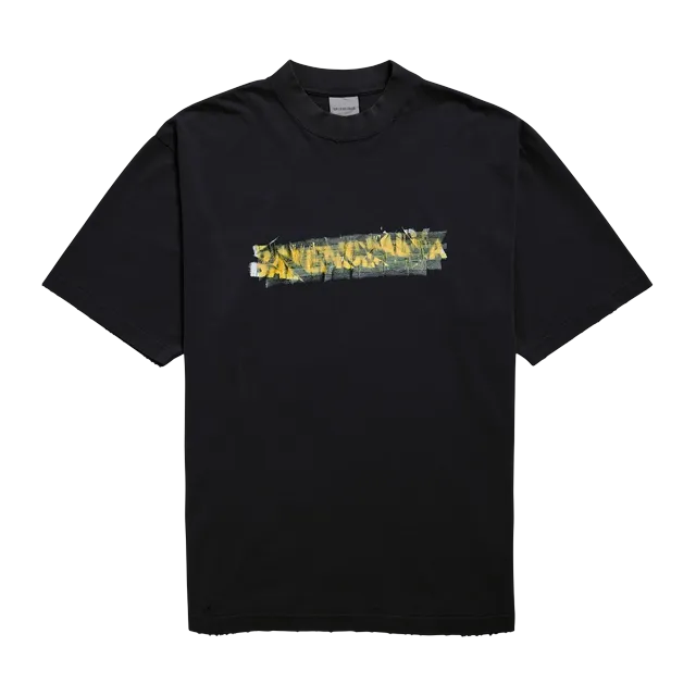 Balenciaga T-Shirt Messy Spray Black — Authentic Balenciaga in stock at CLZTURE