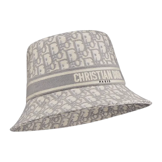 Dior Bucket Hat Teddy-D Oblique Grey — Authentic Accessories at CLZTURE