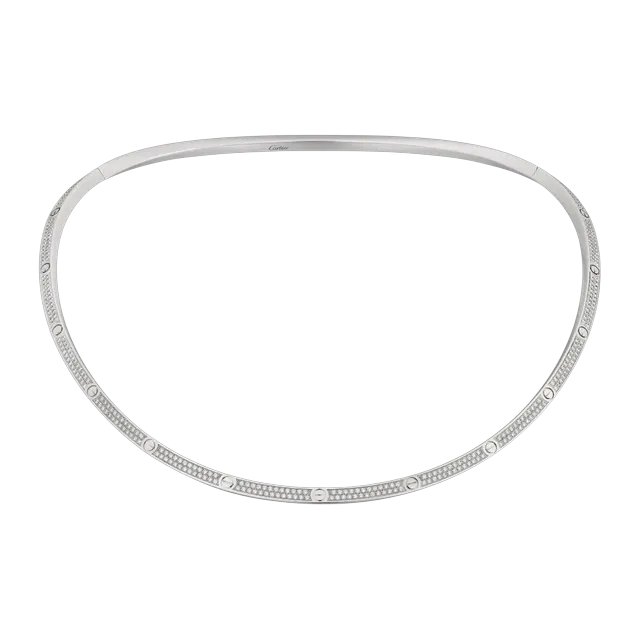 Cartier Necklace Torque Love Pavé Silver — Authentic Jewelry at CLZTURE