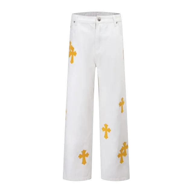 Chrome Hearts Cross Patch Jeans Orange — Authentic Chrome Hearts in stock at CLZTURE