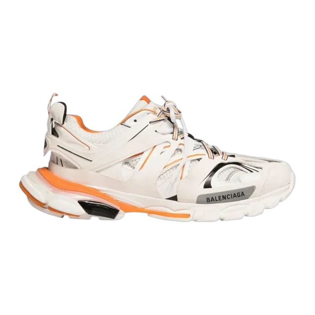 Sneaker Track Blanche Et Orange — Authentic Balenciaga at CLZTURE