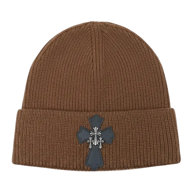 Chrome Hearts Beanie Logo Brown — Authentic Chrome Hearts in stock at CLZTURE