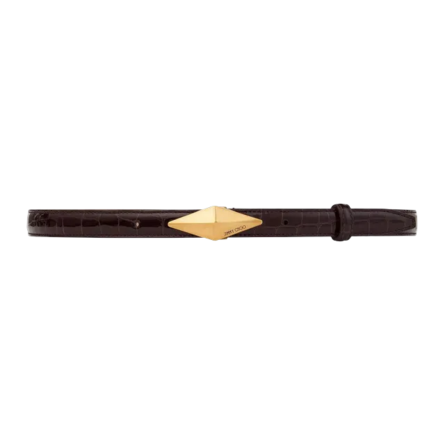 Jimmy Choo Diamond Clasp Belt Brown — Authentic Accessories at CLZTURE