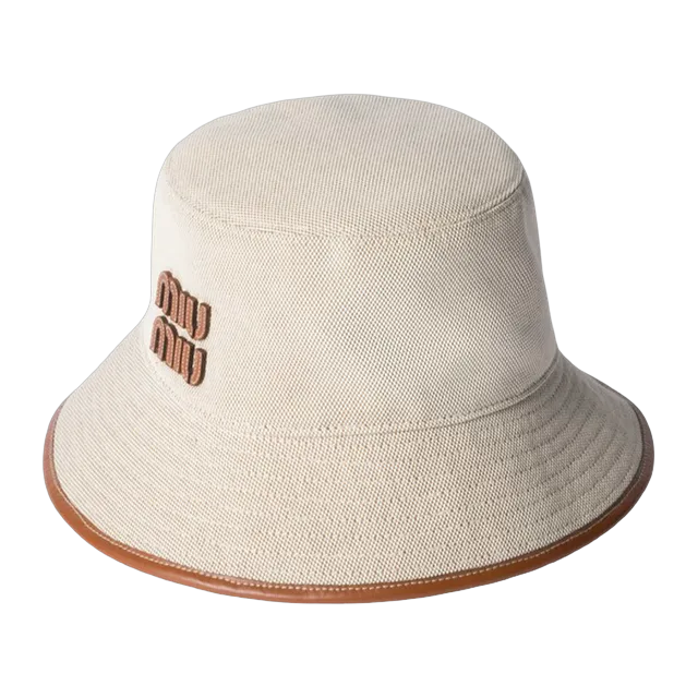 Miu Miu Bucket Hat Drill Neutral — Authentic Caps & Beanies at CLZTURE