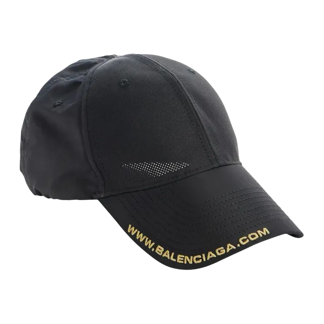 Balenciaga Perforated Webs Cap Black — Authentic Accessories at CLZTURE