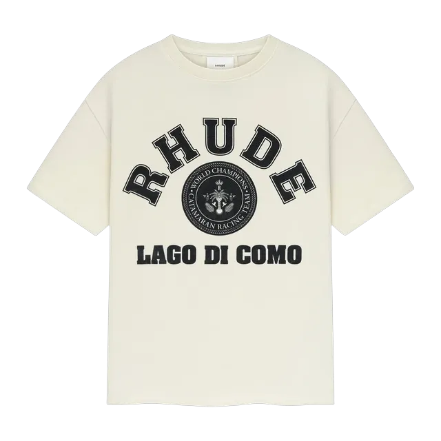 Rhude Lago Di Como T-Shirt White — Authentic Rhude in stock at CLZTURE