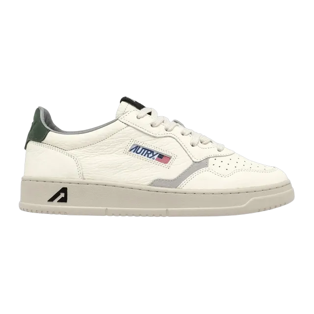 Autry Medalist Low White Olive — Authentic Shoes & Footwear at CLZTURE