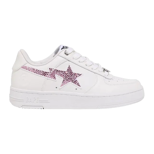 BAPE Bapesta #50 White Pink Crystals — Authentic Shoes & Footwear at CLZTURE