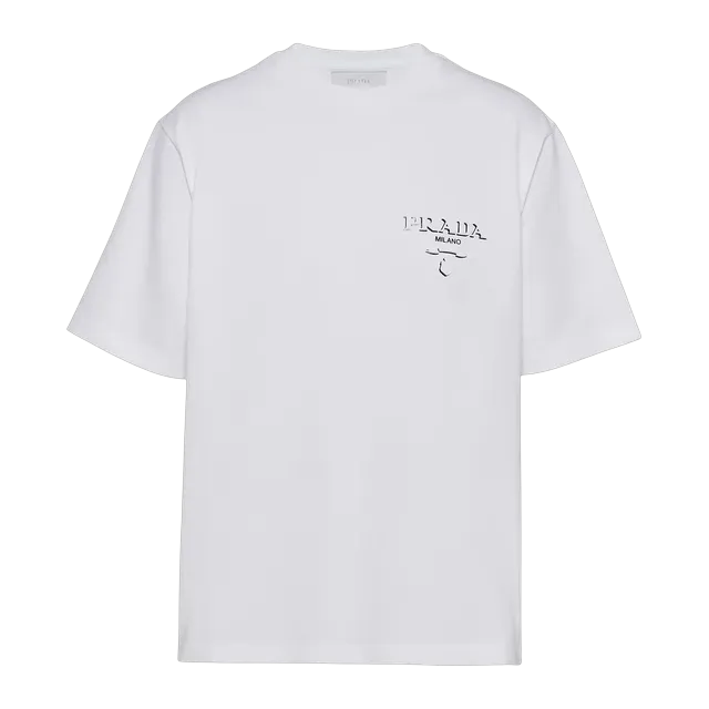 Prada Cotton T-Shirt Blue — Authentic Prada in stock at CLZTURE