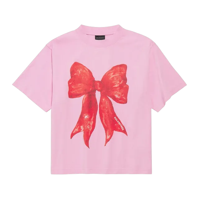 Balenciaga T-Shirt Bow Pink — Authentic T-Shirts at CLZTURE