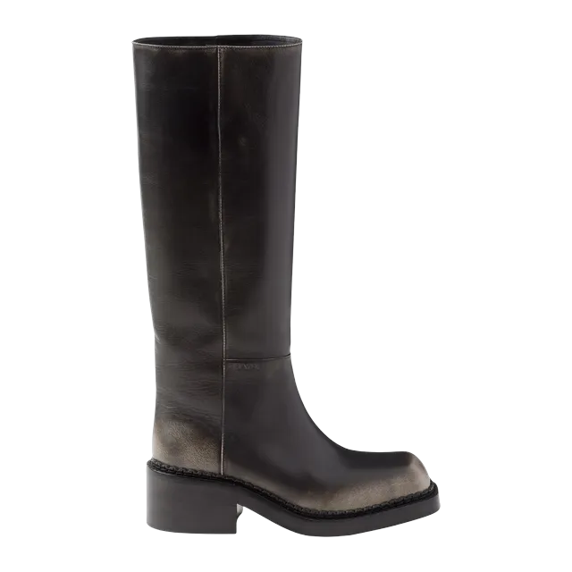 Prada Leather Boots Black — Authentic Boots at CLZTURE