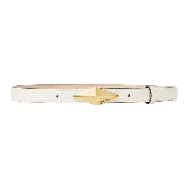 Jimmy Choo Diamond Clasp Belt White — Authentic Accessories at CLZTURE