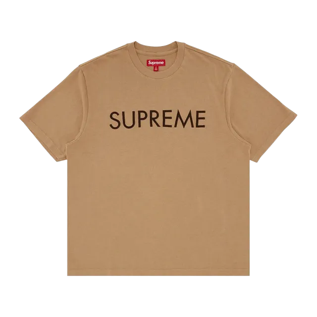 Supreme Capital Shorts-Sleeve Top Dark Tan — Authentic Supreme in stock at CLZTURE