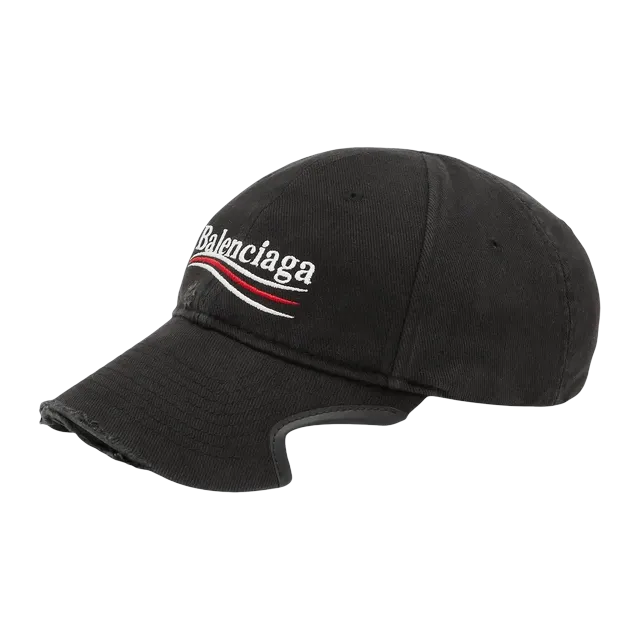 Balenciaga Political Campaign Cap Black/White — Authentic Accessories at CLZTURE