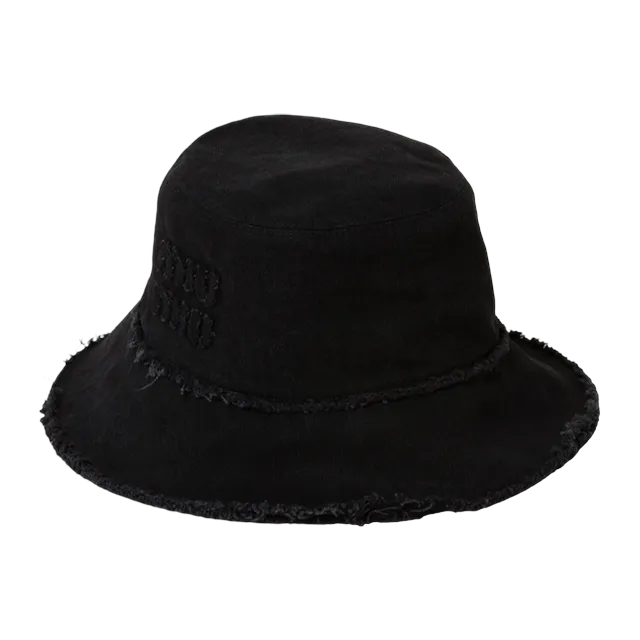 Miu Miu Bucket Hat Drill Black — Authentic Caps & Beanies at CLZTURE