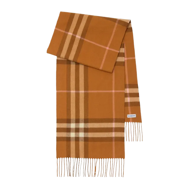 Burberry Scarf Cachemire Check Brown — Authentic Burberry in stock at CLZTURE