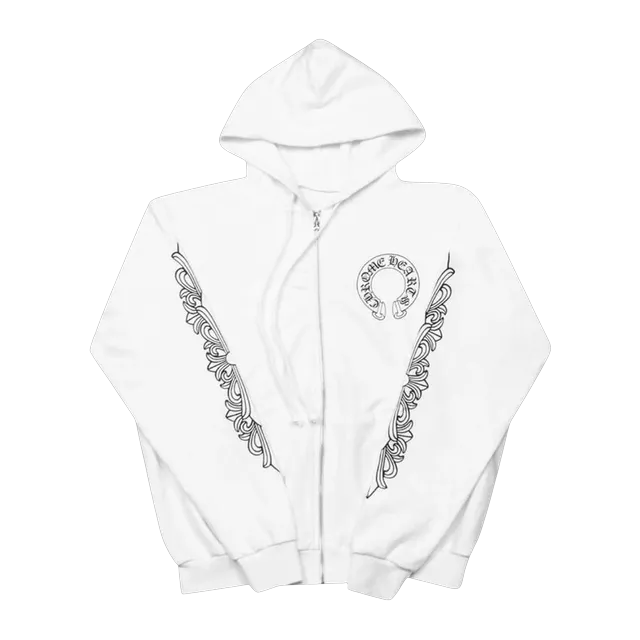 Chrome Hearts Floral Cross Zip Hoodie White — Authentic Hoodies & Sweats at CLZTURE