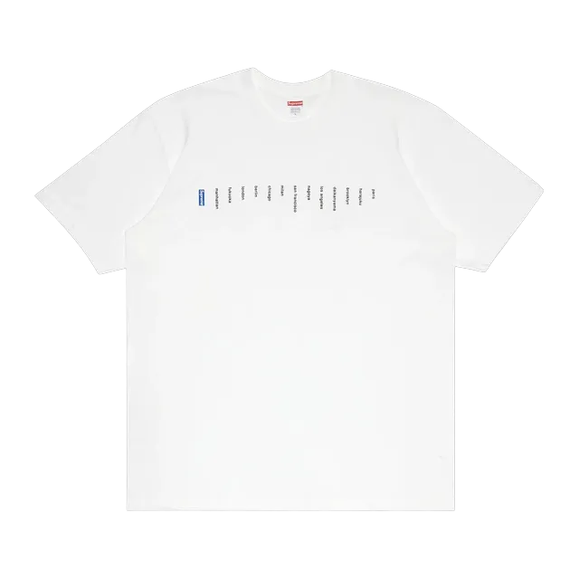 Supreme Location T-Shirt White — Authentic Supreme in stock at CLZTURE