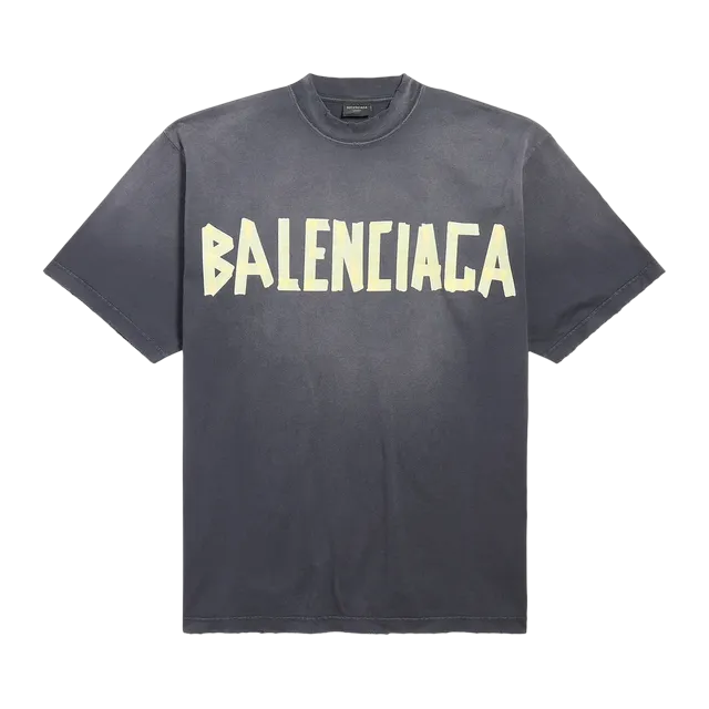 Balenciaga T-Shirt Tape Type Blue — Authentic T-Shirts at CLZTURE