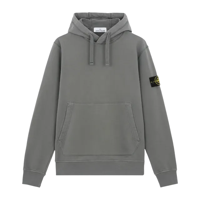 Stone Island Organic Fleece Hoodie Grey — Authentic Stone Island in stock at CLZTURE