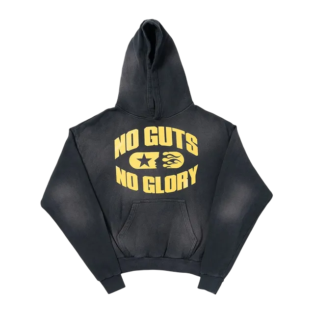 Hellstar No Guts No Glory Hoodie Washed Black — Authentic Hoodies & Sweats at CLZTURE
