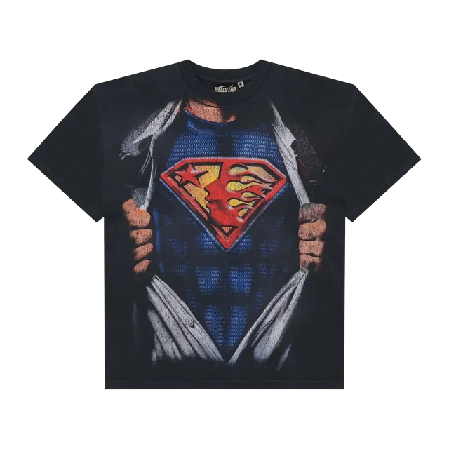 Hellstar Superhero T-Shirt Black — Authentic Hellstar in stock at CLZTURE