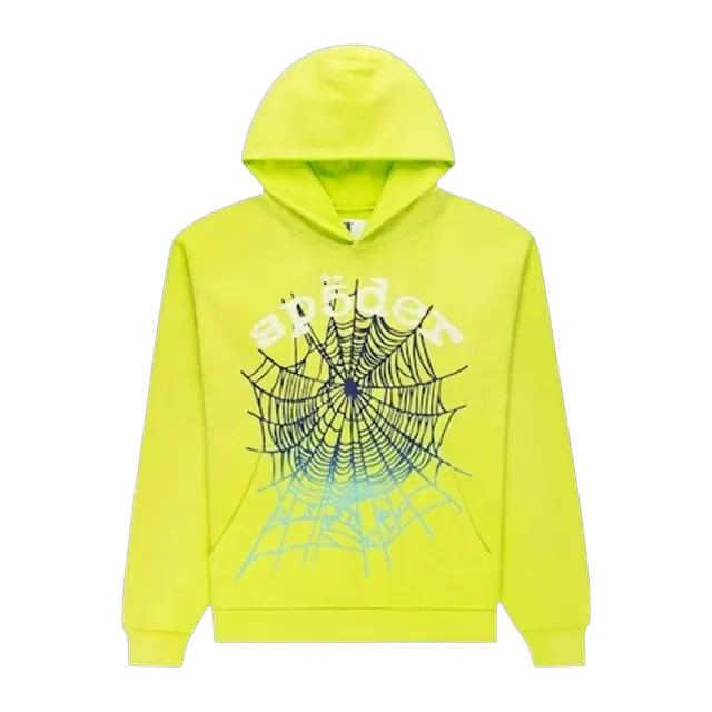 Sp5der Og Web V2 Gradient Hoodie Acid Green — Authentic Hoodies & Sweats at CLZTURE