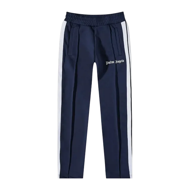 Palm Angels Slim Track Pants Navy Blue/White — Authentic Pants & Trousers at CLZTURE