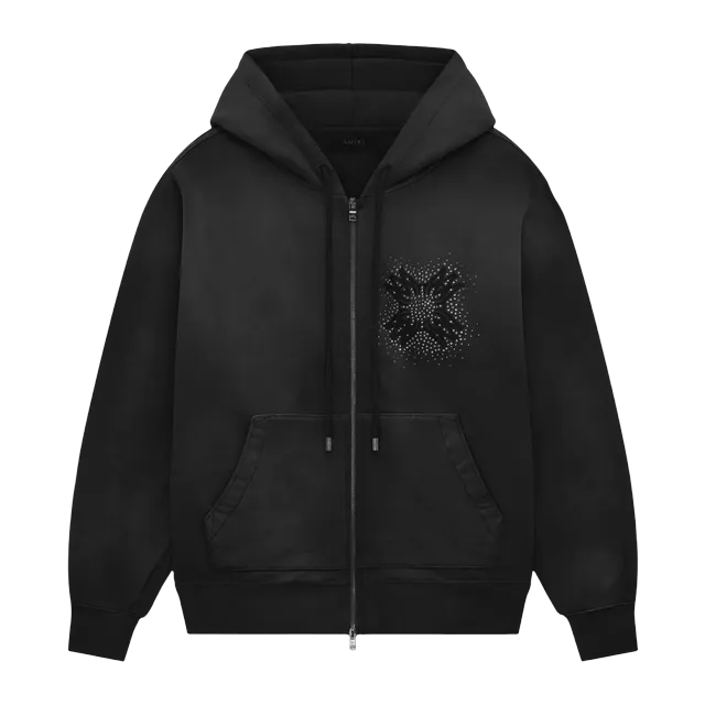 Amiri Ma Quad Crystal Zip Hoodie Black — Authentic AMIRI in stock at CLZTURE
