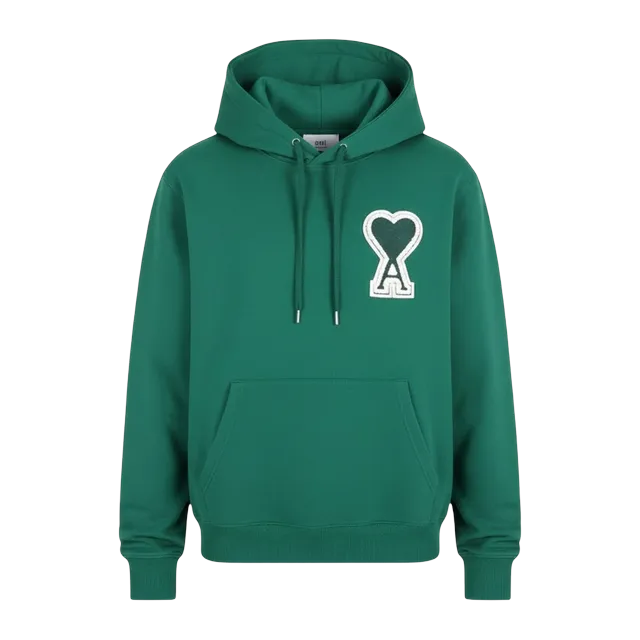 AMI Paris Big Logo Hooded Green — Authentic Hoodies & Sweats at CLZTURE