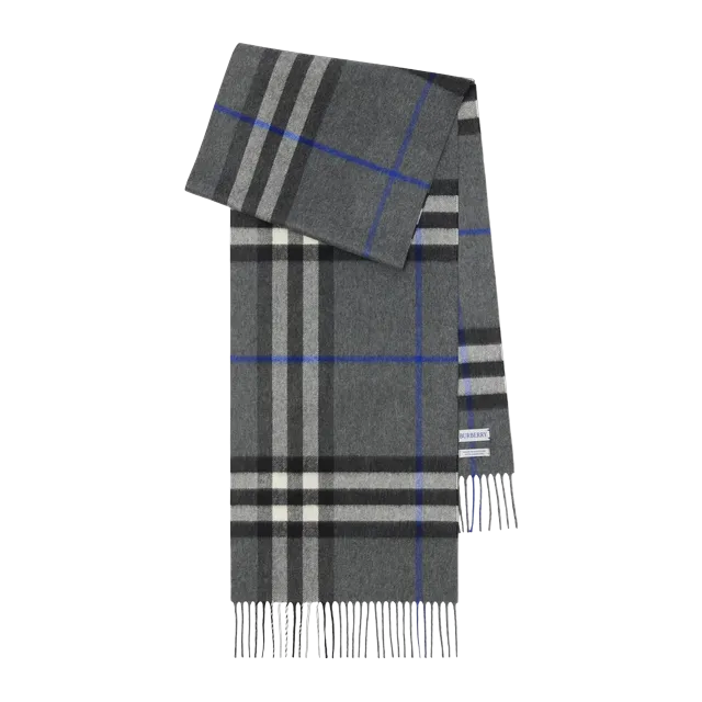 Burberry Scarf Cachemire Check Grey — Authentic Burberry in stock at CLZTURE