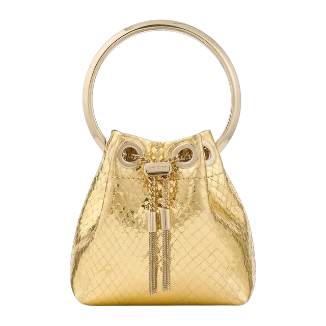 Jimmy Choo Micro Bon Bon Gold — Authentic Clutches & Pouches at CLZTURE