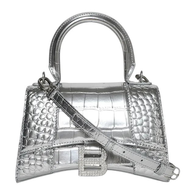 Balenciaga Hourglass Top Xs 19Cm Croco Silver — Authentic Bags & Luggage at CLZTURE