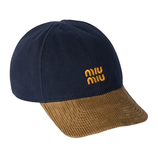 Miu Miu Cap Drill velours côtelé Blue — Authentic Miu Miu in stock at CLZTURE